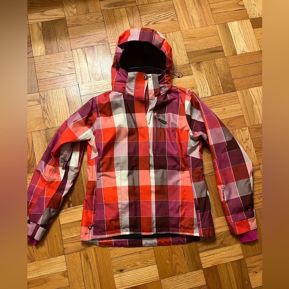 Women’s Sunice Plaid Pink WinterSki Jacket Size 8